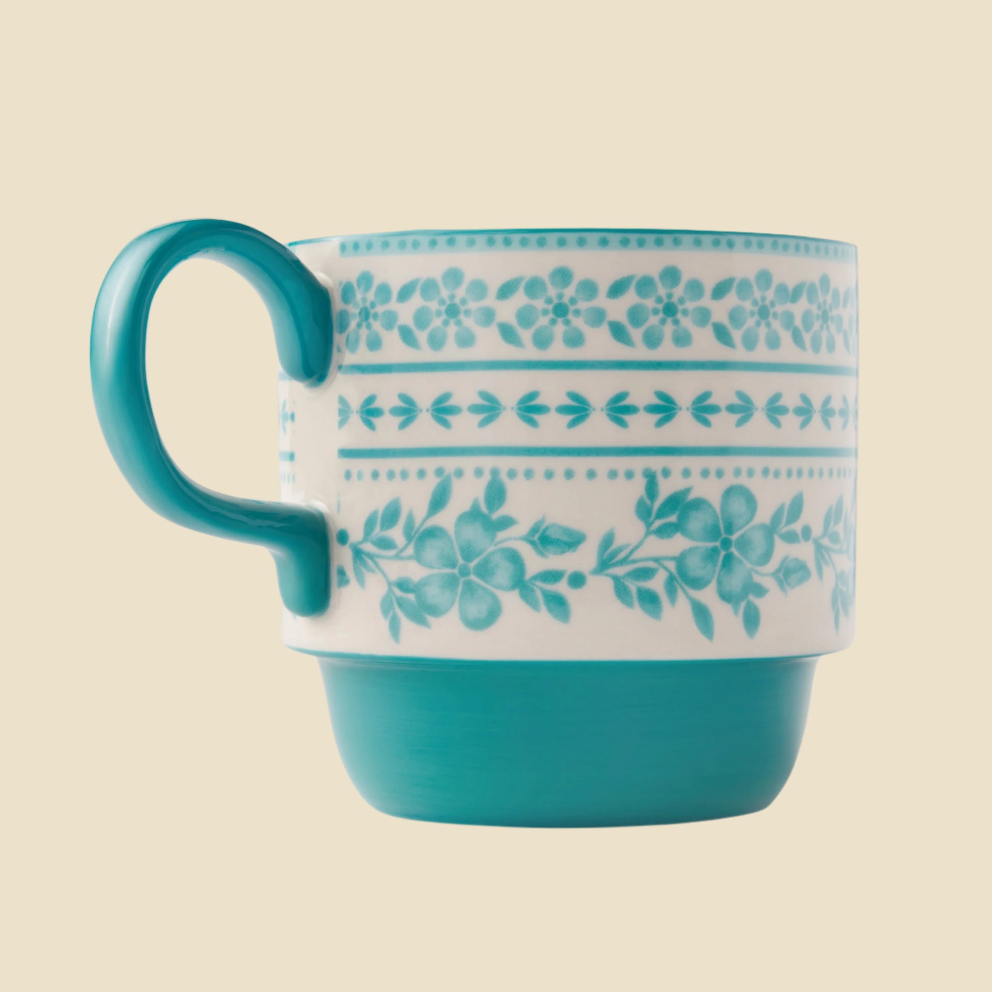 Pioneer Woman Ditsy Stacking Stoneware Mugs, 12.47 Ounces