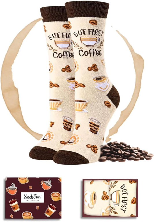 Coffee Lover Socks, Taco Socks for Her
