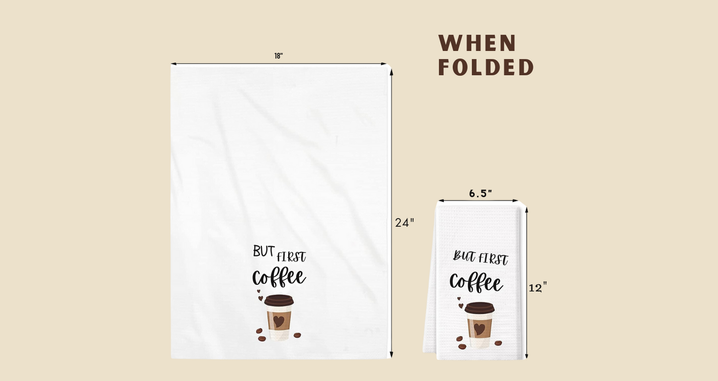 Set of 4 Funny Coffee Kitchen Towels - Perfect Gift for Any Occasion