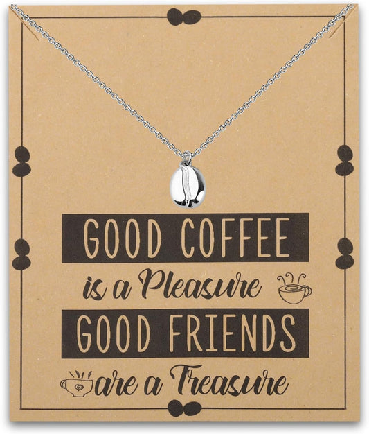 Coffee Bean Necklace - Gifts for Coffee Lovers - Jewelry Charm Necklace