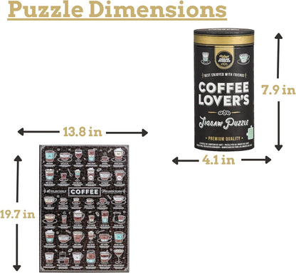 Ridley'S Coffee Lover’S 500-Piece Jigsaw Puzzle – Coffee Puzzle with Informational Image, Sturdy Storage Tube Included – Activity Puzzle – Makes a Great Gift