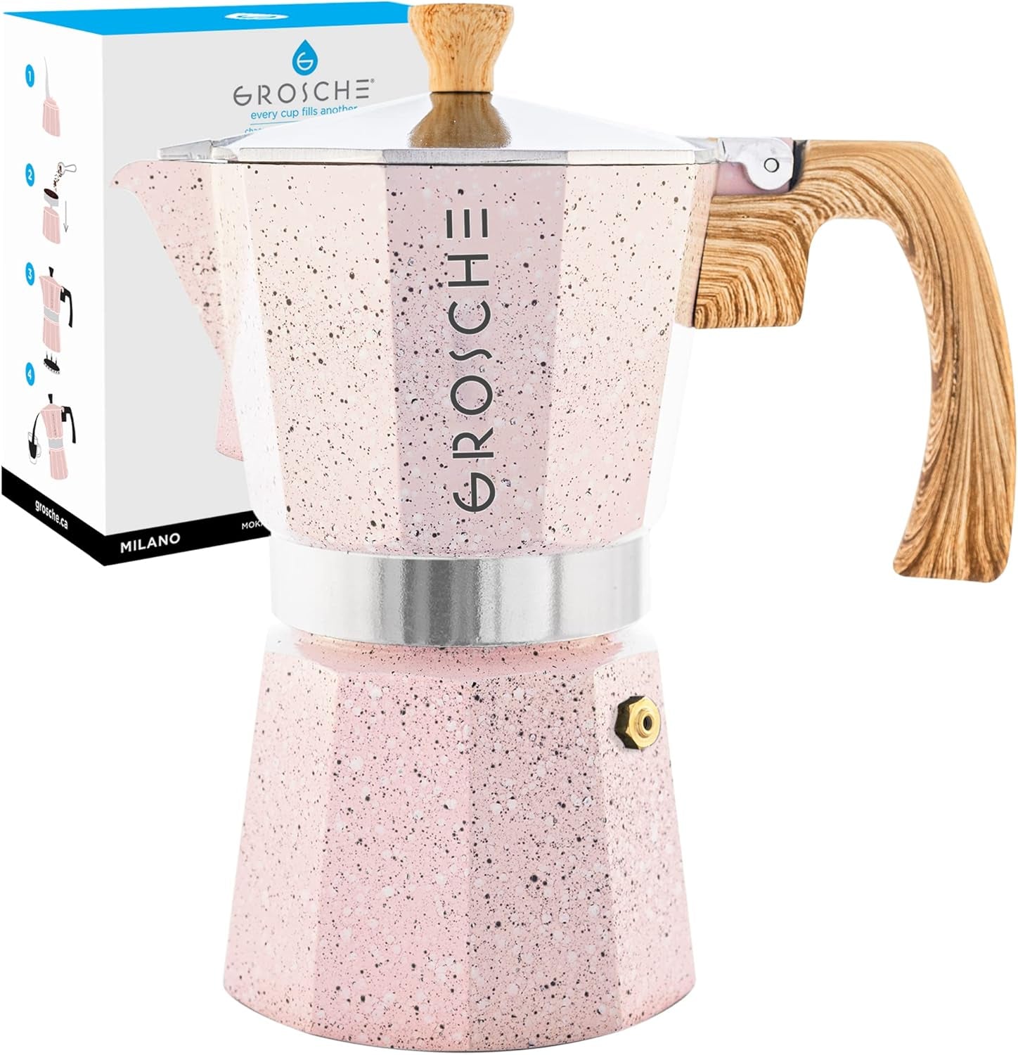 Milano Stovetop Espresso Maker Moka Pot 9 Espresso Cup, 15.2 Oz, Blue. Stove Top Coffee Maker Moka Italian Espresso Greca Coffee Maker Brewer Percolator