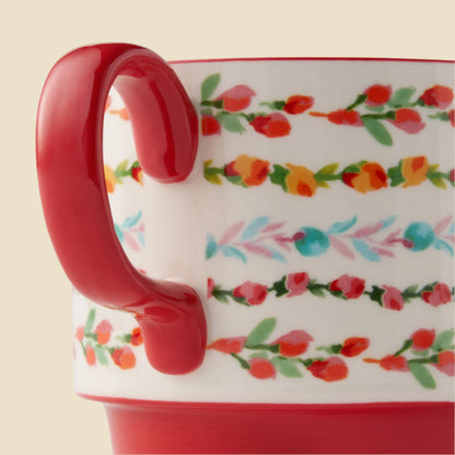 Pioneer Woman Ditsy Stacking Stoneware Mugs, 12.47 Ounces