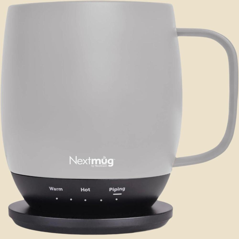 Nextmug - Temperature-Controlled, Self-Heating Coffee Mug (Burgundy - 14 Oz.)