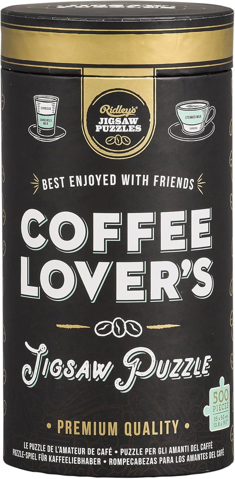 Ridley'S Coffee Lover’S 500-Piece Jigsaw Puzzle – Coffee Puzzle with Informational Image, Sturdy Storage Tube Included – Activity Puzzle – Makes a Great Gift