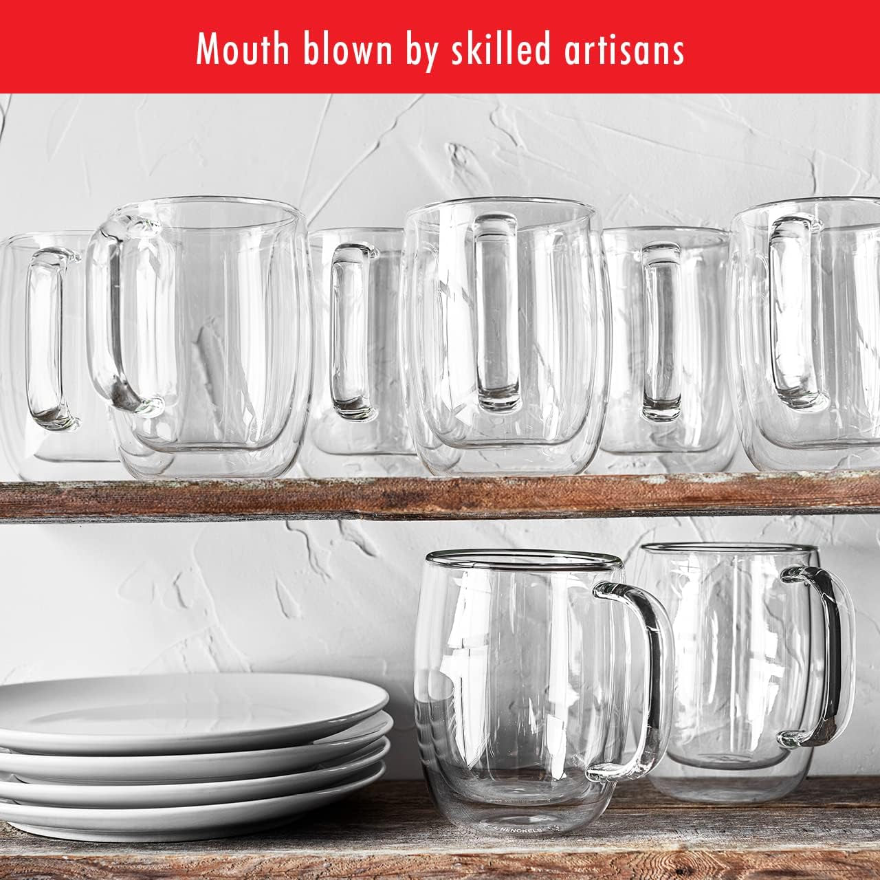 J.A. Henckels Coffee Mug 2 Piece, Clear