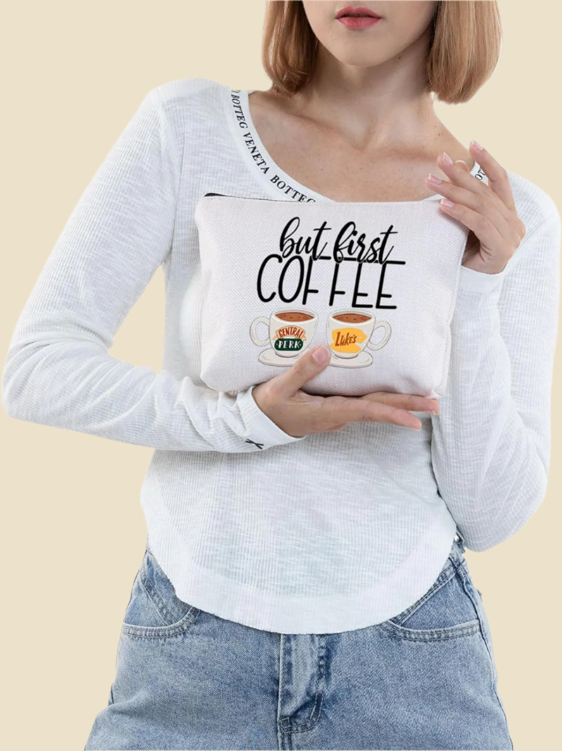 Luke'S Coffee Makeup Bag Central Perk Gifts Luke'S Diner Gifts but First Coffee Central Perk Coffee Gifts Coffee Zipper Pouch (First Coffee Mb)