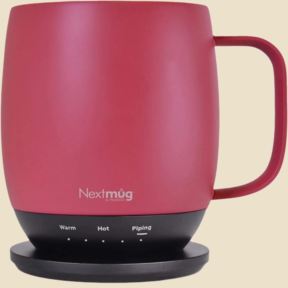 Nextmug - Temperature-Controlled, Self-Heating Coffee Mug (Burgundy - 14 Oz.)