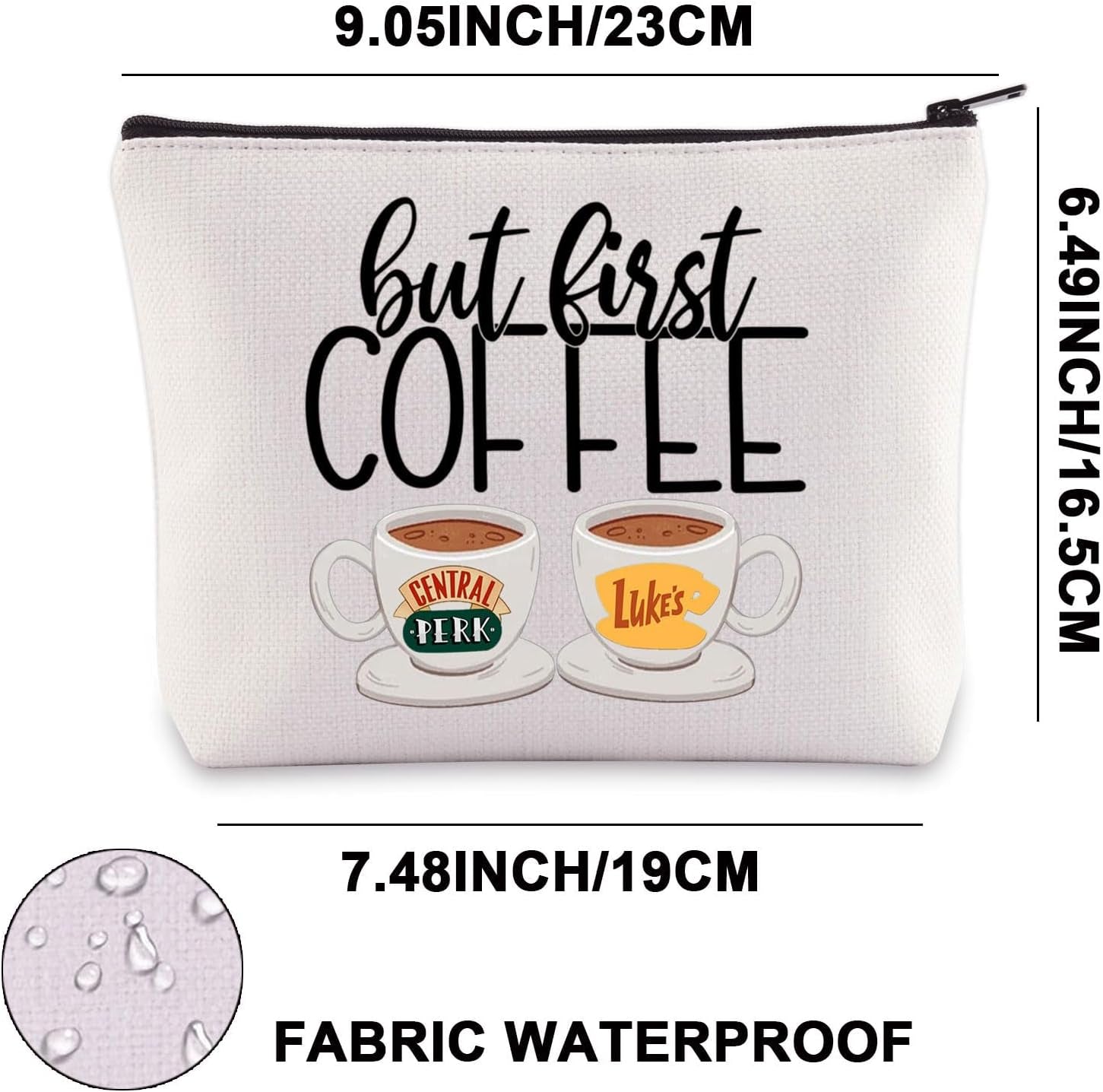 Luke'S Coffee Makeup Bag Central Perk Gifts Luke'S Diner Gifts but First Coffee Central Perk Coffee Gifts Coffee Zipper Pouch (First Coffee Mb)