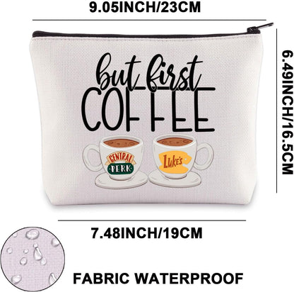 Luke'S Coffee Makeup Bag Central Perk Gifts Luke'S Diner Gifts but First Coffee Central Perk Coffee Gifts Coffee Zipper Pouch (First Coffee Mb)