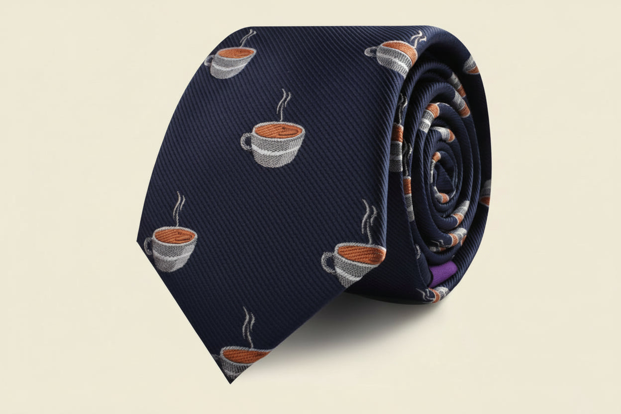 Food & Drink Ties | Speciality Ties for Men | Woven Skinny Neckties | Present for Work Colleague