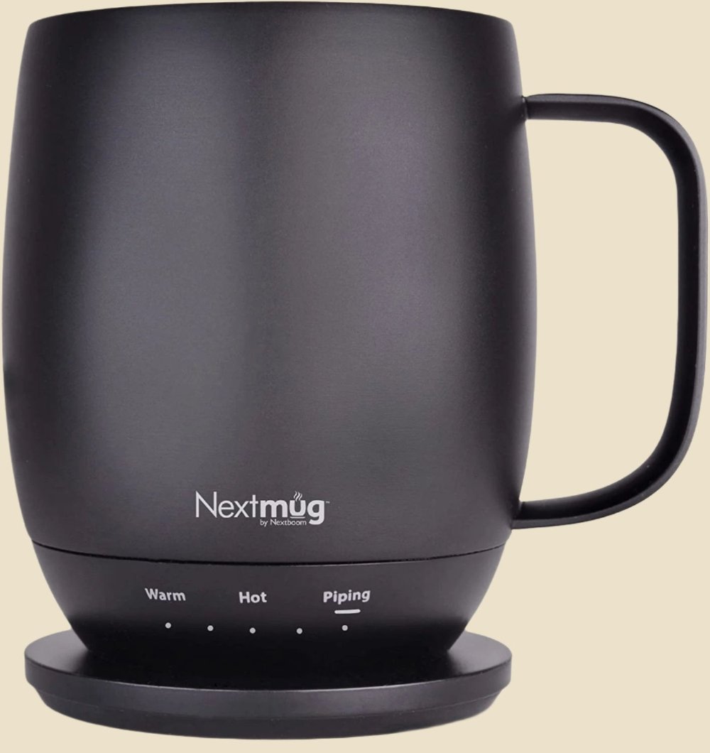 Nextmug - Temperature-Controlled, Self-Heating Coffee Mug (Burgundy - 14 Oz.)