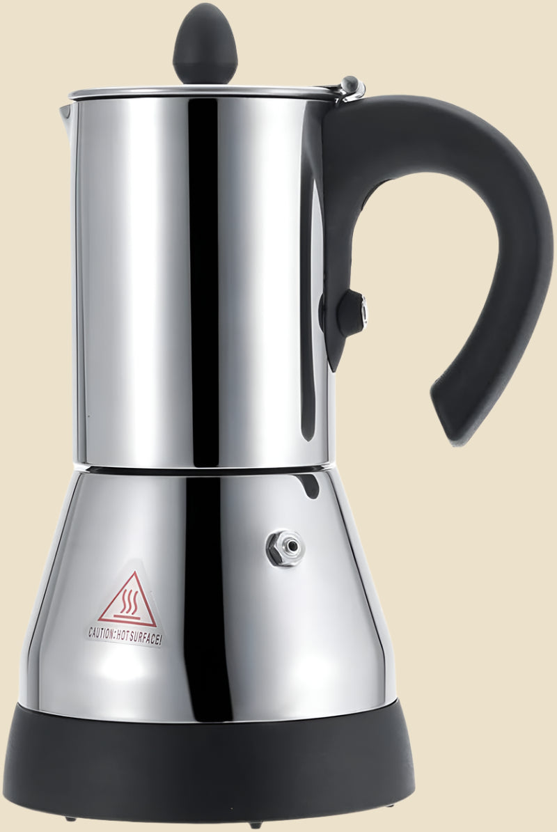 Electric Coffee Maker, Stainless Steel Espresso and Cappuccino Machine Stainless Steel Mocha Pot Coffee Maker (300Ml)