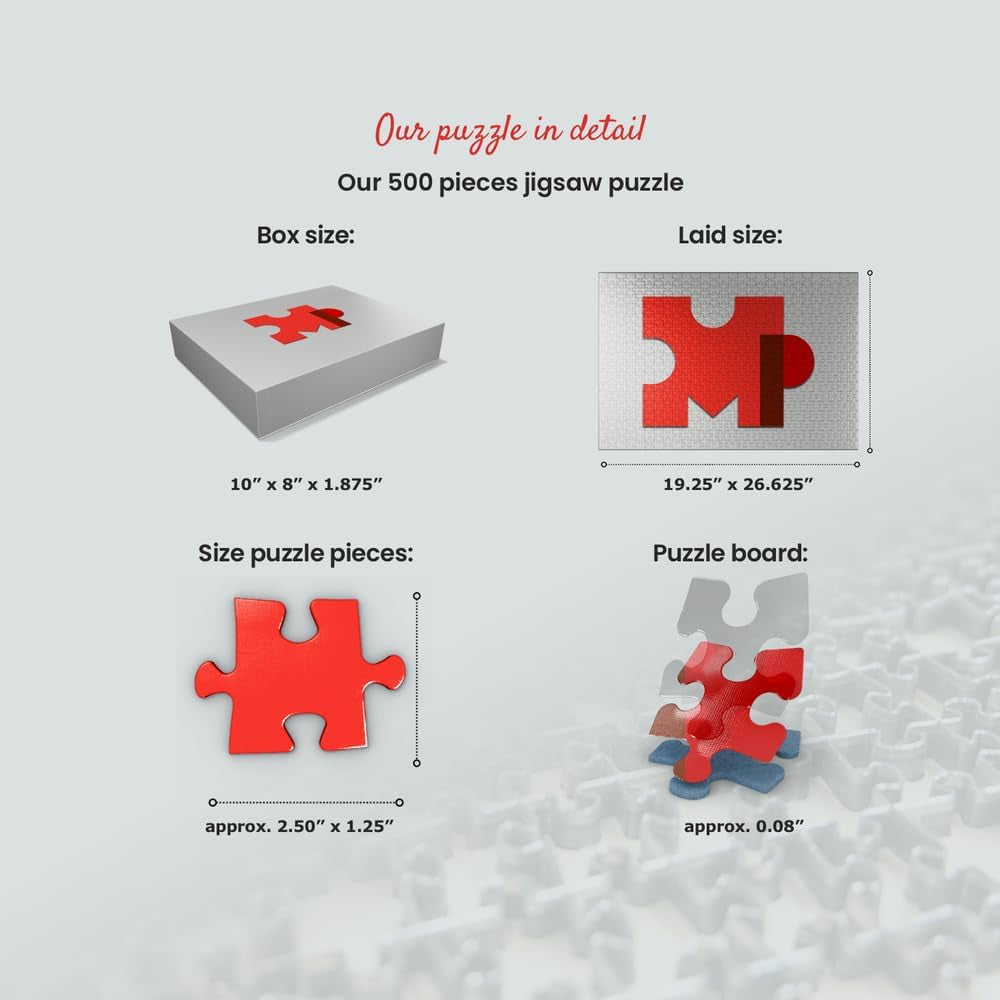 Mypuzzle Coffee Pattern Print, Vintage Poster - Premium 500 Piece Jigsaw Puzzle for Adults