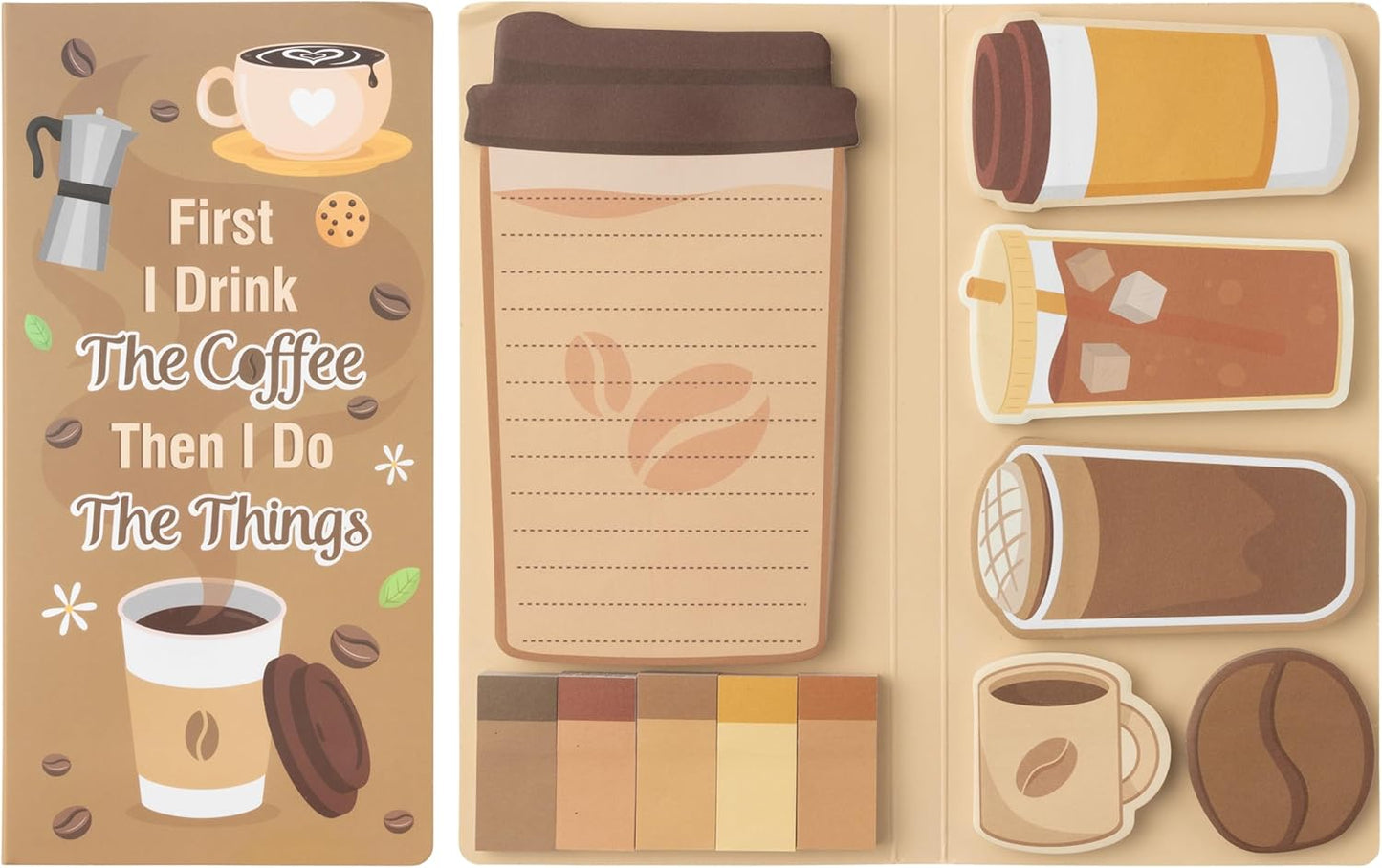 Sticky Notes Set - I Just Really like Coffee Self-Stick Notes Pad, 550 Sheets Writing Memo Pages 