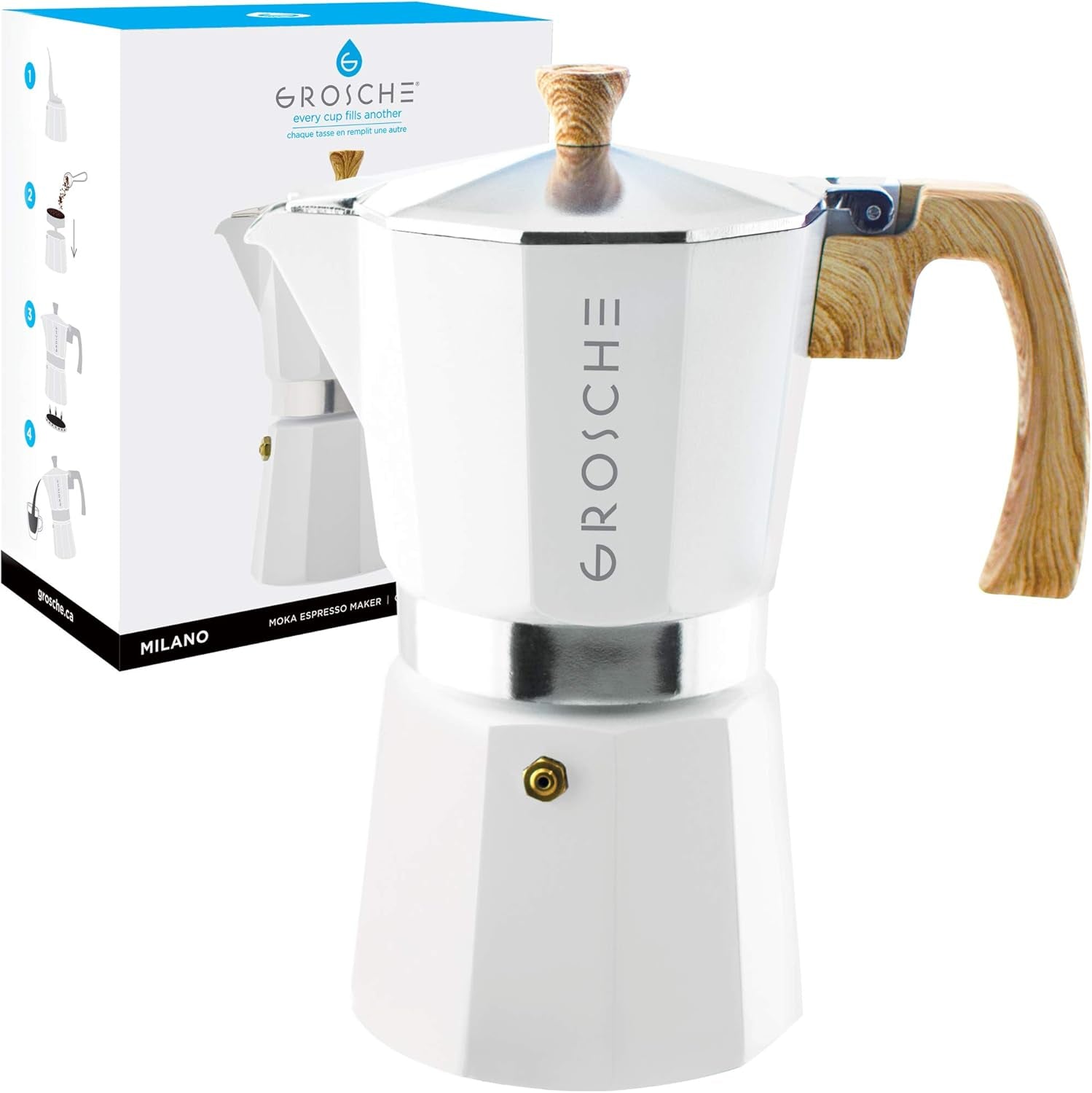 Milano Stovetop Espresso Maker Moka Pot 9 Espresso Cup, 15.2 Oz, Blue. Stove Top Coffee Maker Moka Italian Espresso Greca Coffee Maker Brewer Percolator
