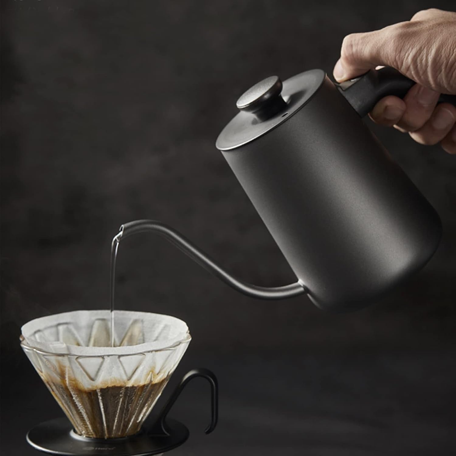 Hand Coffee Gift Set，Outdoor Camping Portable Coffee Kit Maker，Mannal Grinder, Dripper, Coffee Kettle,Glass Server, Mug&Spoon Filter and Timer Scale, Travel Bag