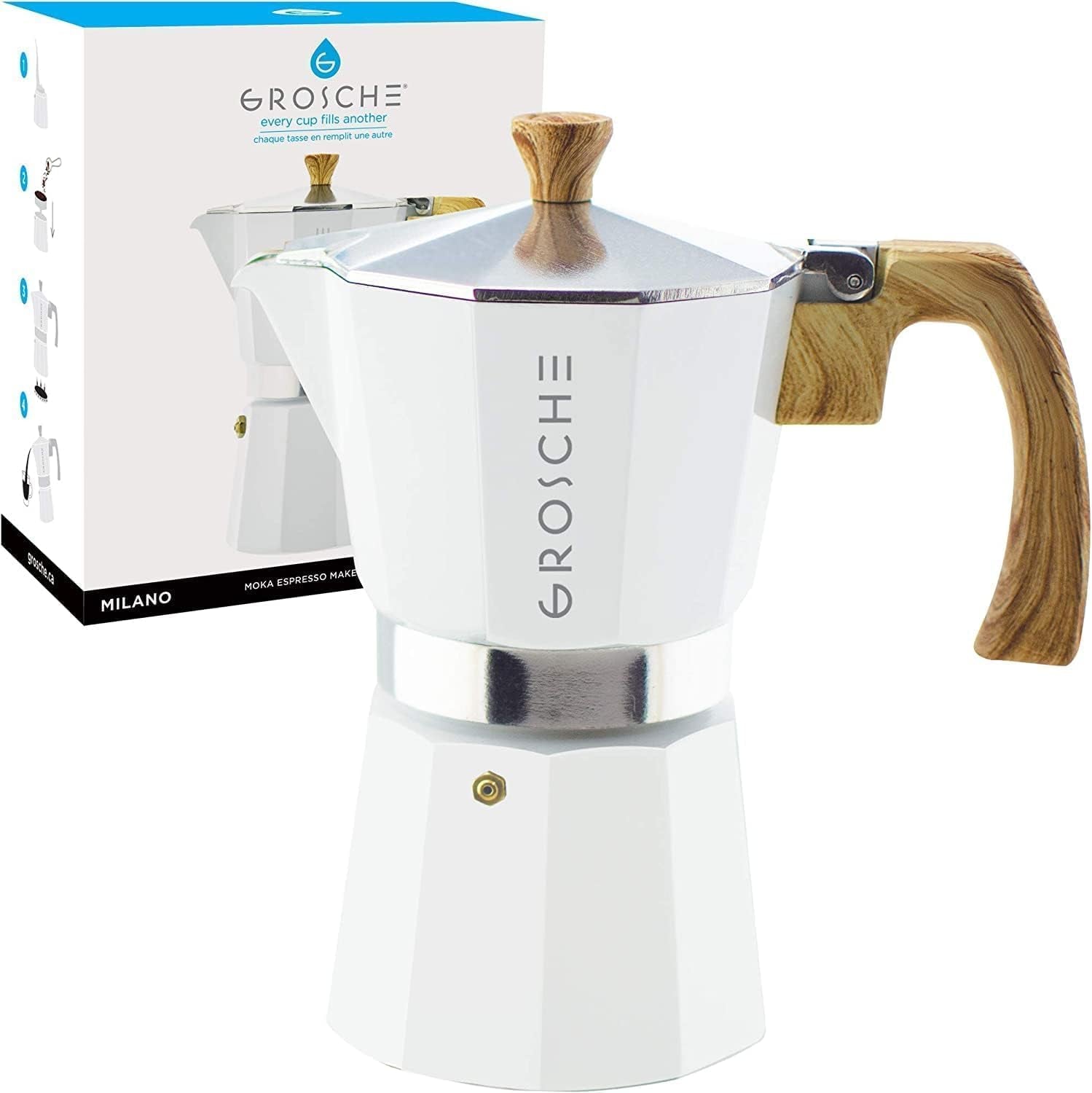 Milano Stovetop Espresso Maker Moka Pot 9 Espresso Cup, 15.2 Oz, Blue. Stove Top Coffee Maker Moka Italian Espresso Greca Coffee Maker Brewer Percolator