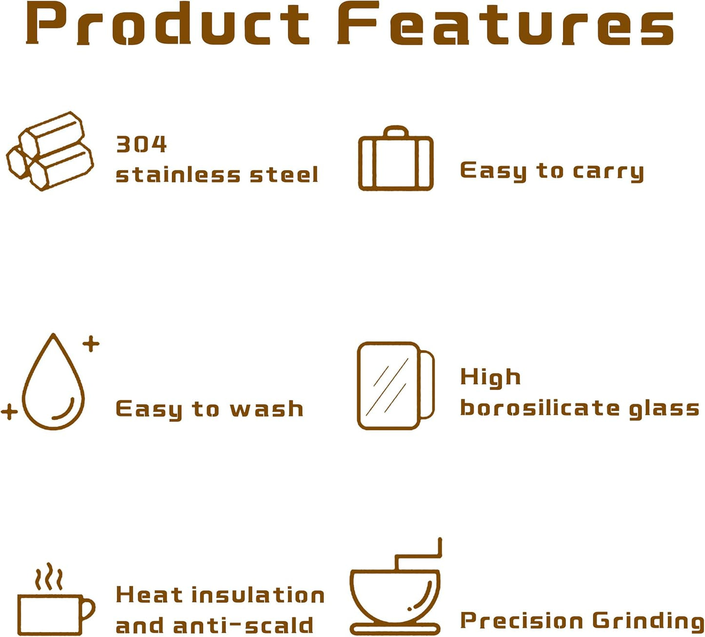 Outdoor Travel Coffee Gift Set with Goose Neck Kettle Digital Scale Walled Glass Mug Glass Server Manual Grinder Glass Dipper 100 Pcs Paper Filter and Scope for Drip