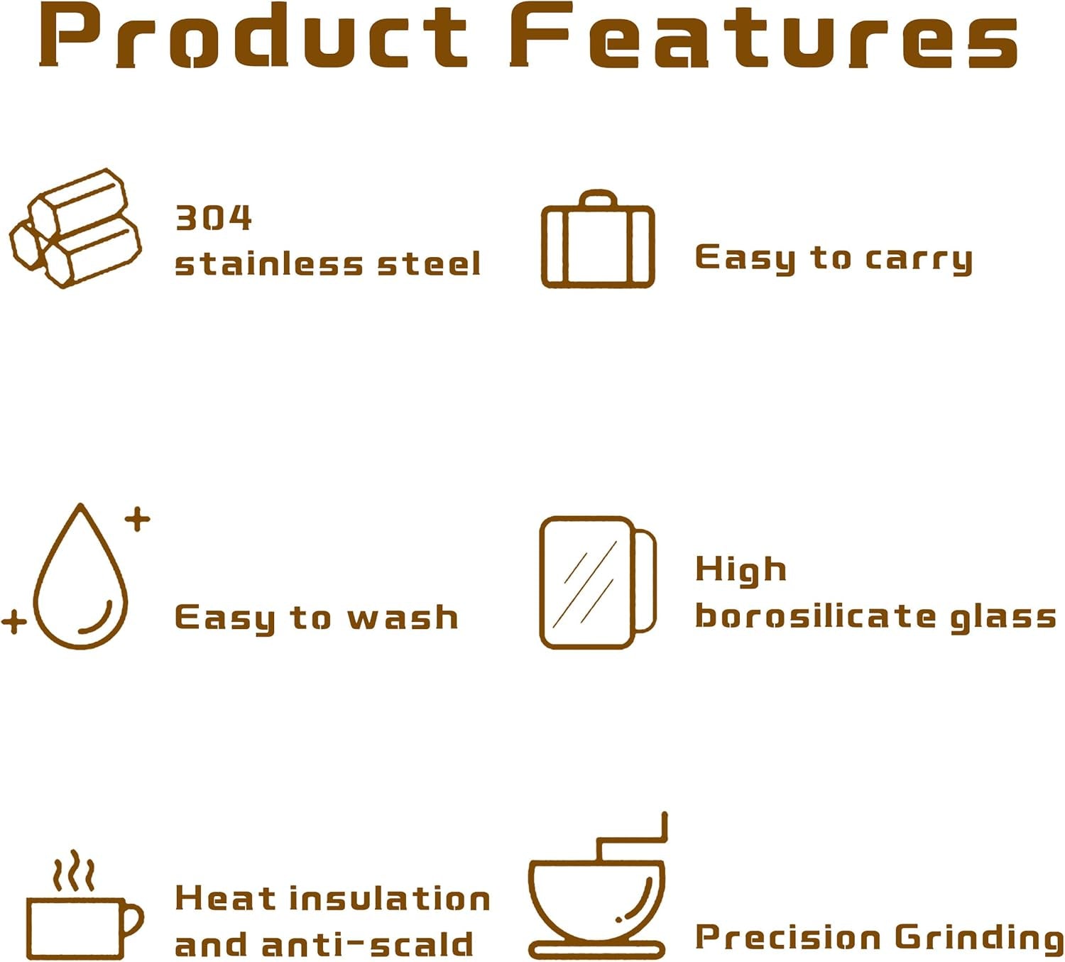 Outdoor Travel Coffee Gift Set with Goose Neck Kettle Digital Scale Walled Glass Mug Glass Server Manual Grinder Glass Dipper 100 Pcs Paper Filter and Scope for Drip