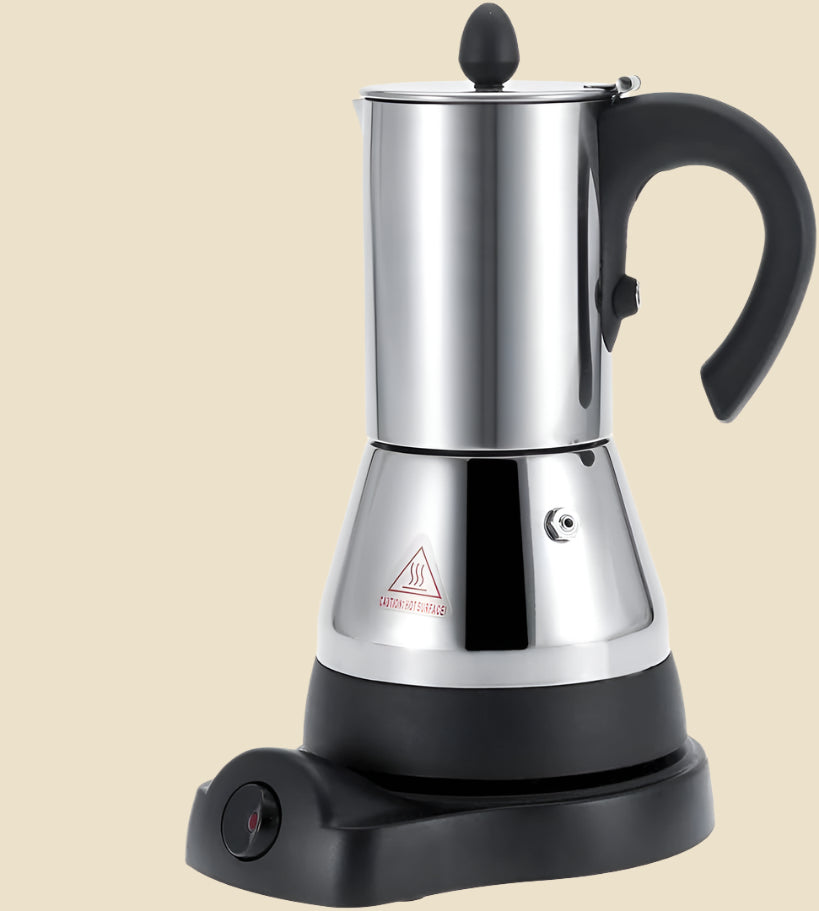 Electric Coffee Maker, Stainless Steel Espresso and Cappuccino Machine Stainless Steel Mocha Pot Coffee Maker (300Ml)