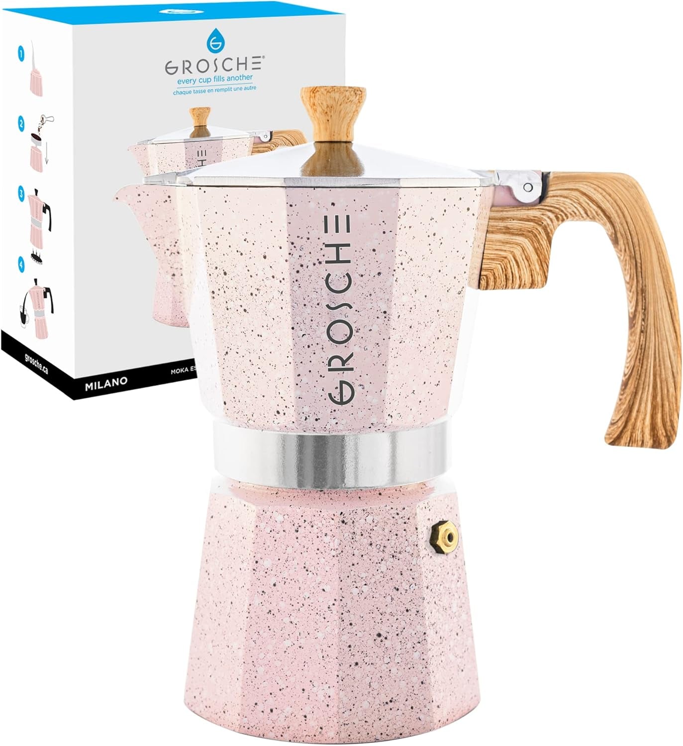 Milano Stovetop Espresso Maker Moka Pot 9 Espresso Cup, 15.2 Oz, Blue. Stove Top Coffee Maker Moka Italian Espresso Greca Coffee Maker Brewer Percolator