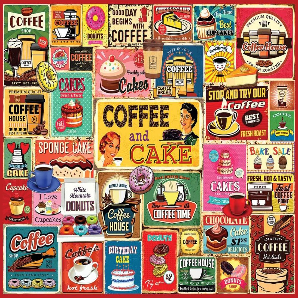 - Coffee & Cake, 500 Piece Jigsaw Puzzle, Sweets & Muffins Puzzle