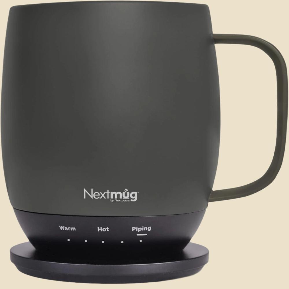 Nextmug - Temperature-Controlled, Self-Heating Coffee Mug (Burgundy - 14 Oz.)