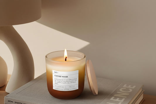 Coffee House Scented Candle, 11Oz Aromatherapy Soy Wax Candles for Home Scented, Long Lasting, Relaxation & Stress Relief