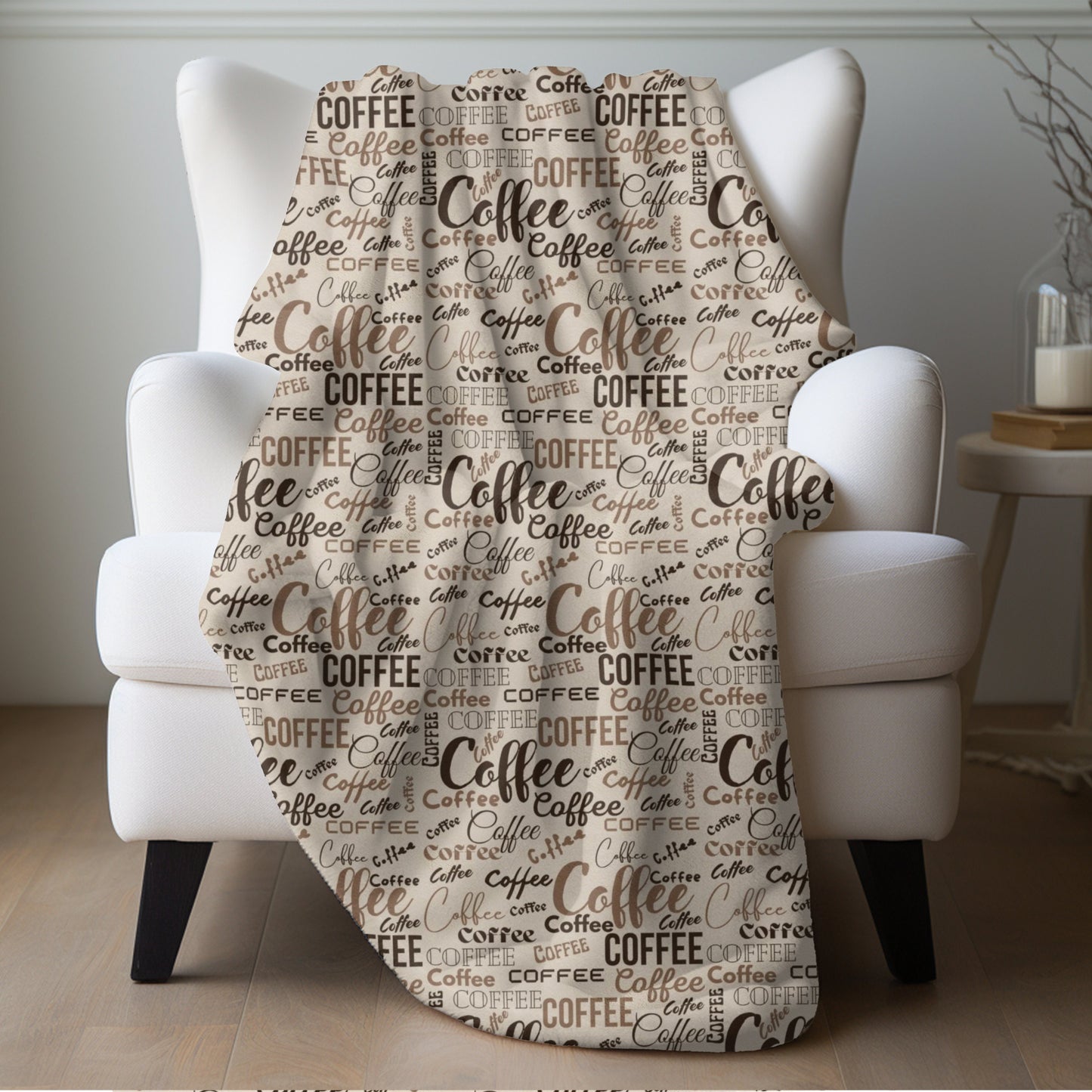 Coffee Shop Blanket Coffee Lover Blanket Cafe Throw Coffee Decor for Mom Coffeehouse Decor Coffee Bedding Coffee Lover Gift Brown Decor