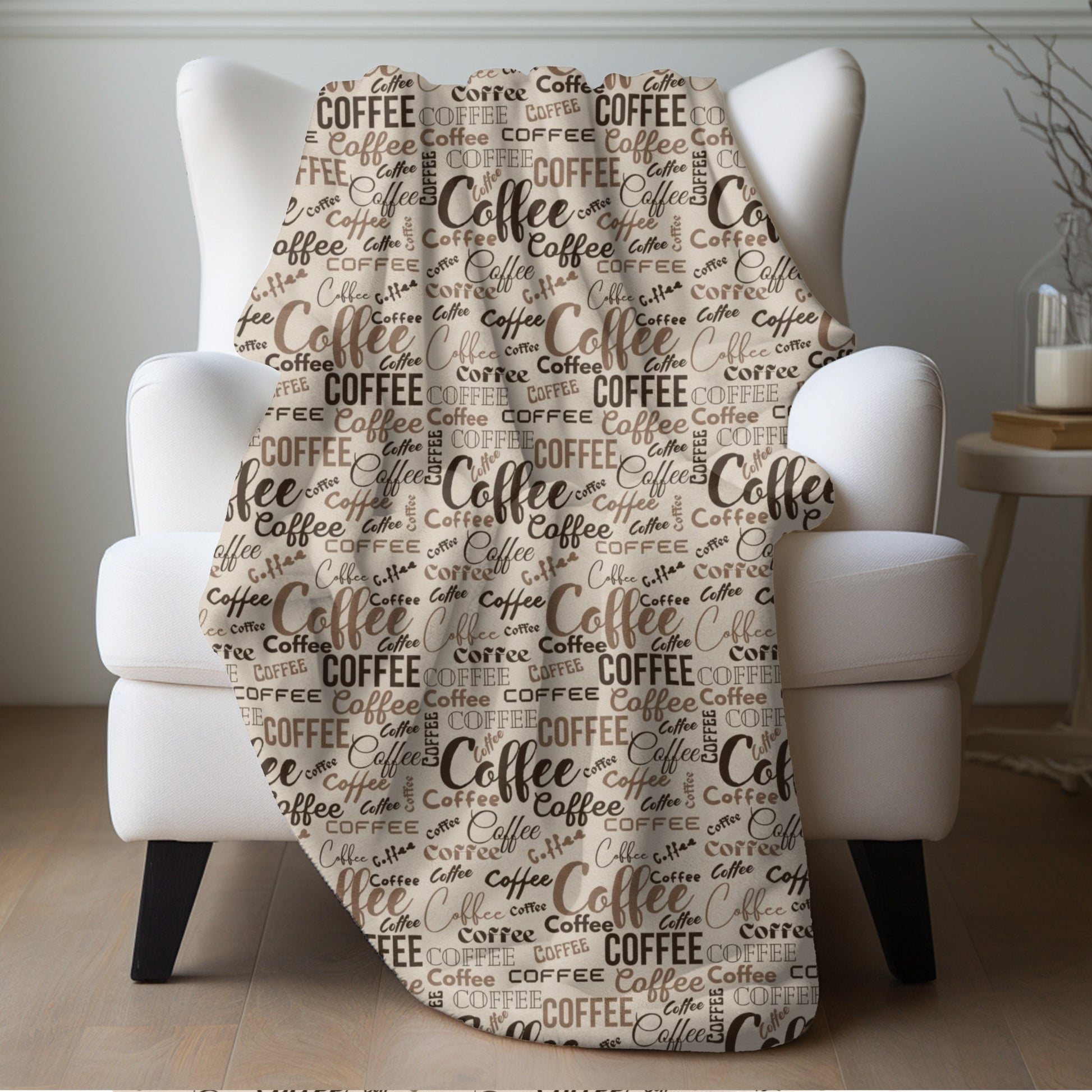 Coffee Shop Blanket Coffee Lover Blanket Cafe Throw Coffee Decor for Mom Coffeehouse Decor Coffee Bedding Coffee Lover Gift Brown Decor