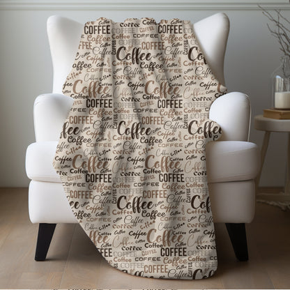 Coffee Shop Blanket Coffee Lover Blanket Cafe Throw Coffee Decor for Mom Coffeehouse Decor Coffee Bedding Coffee Lover Gift Brown Decor