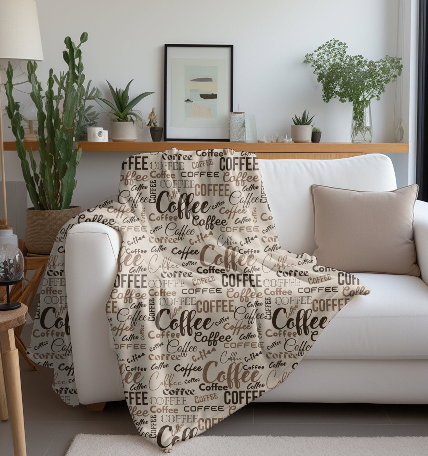 Coffee Shop Blanket Coffee Lover Blanket Cafe Throw Coffee Decor for Mom Coffeehouse Decor Coffee Bedding Coffee Lover Gift Brown Decor